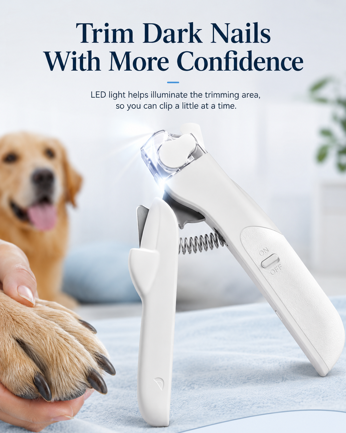LED Dog Nail Clippers for Dark Nails & Nervous Dogs