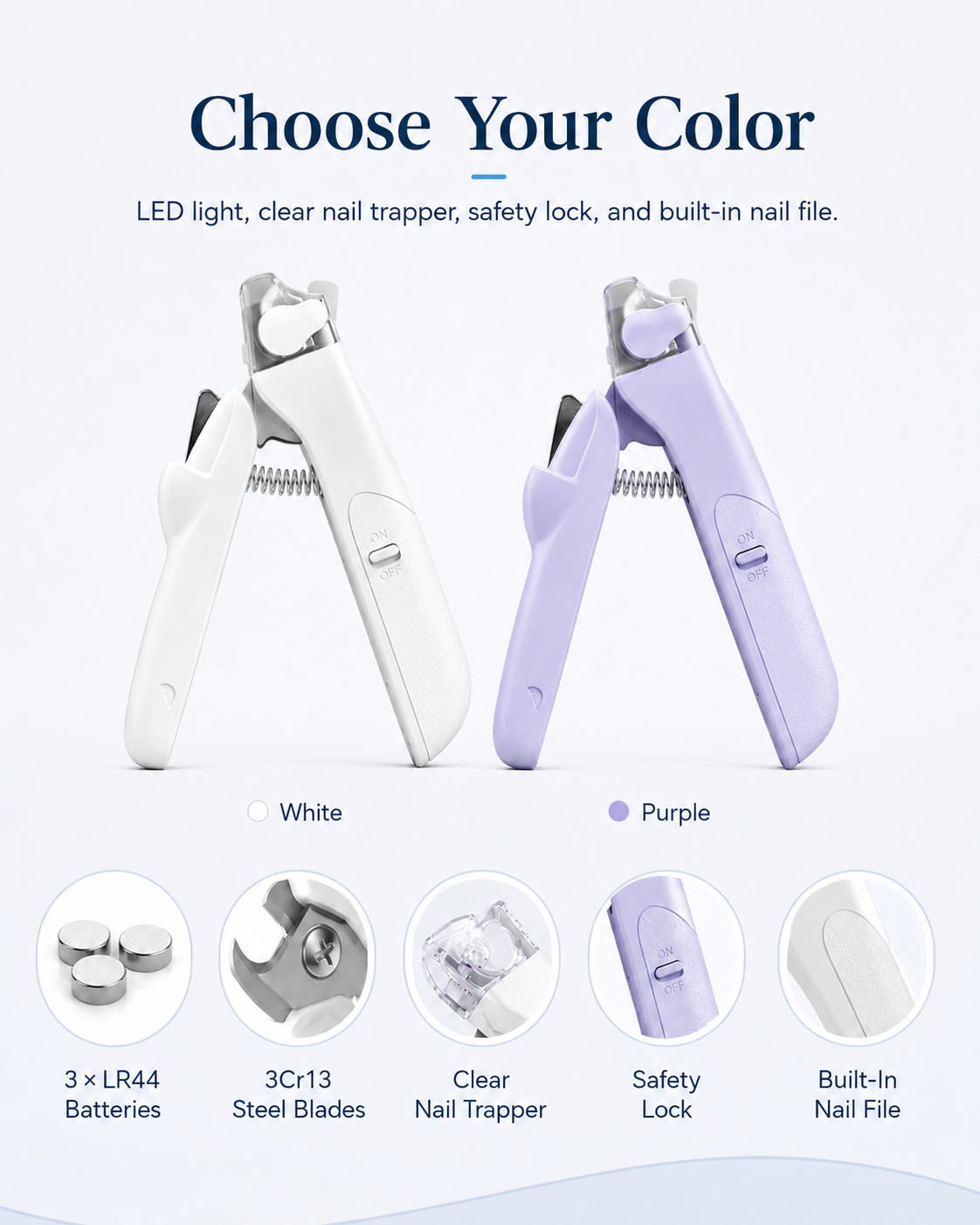 LED Dog Nail Clippers for Dark Nails & Nervous Dogs