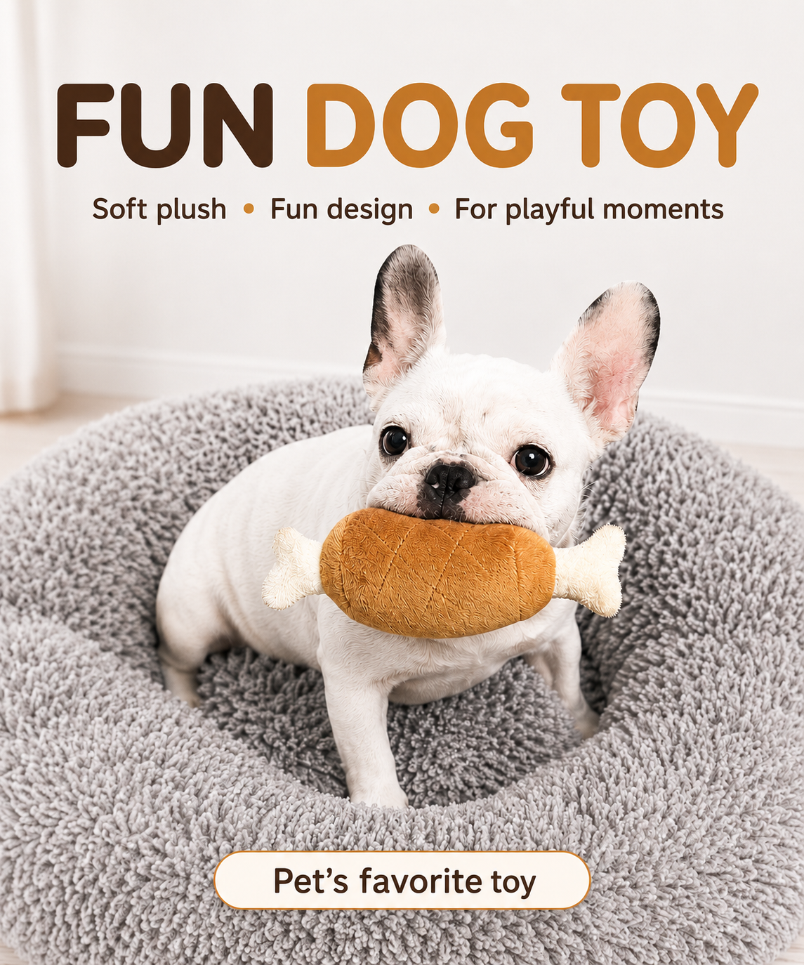 Squeaky Plush Chicken Leg Dog Toy | for Dogs & Cats | Durable Chewing & Photo Prop