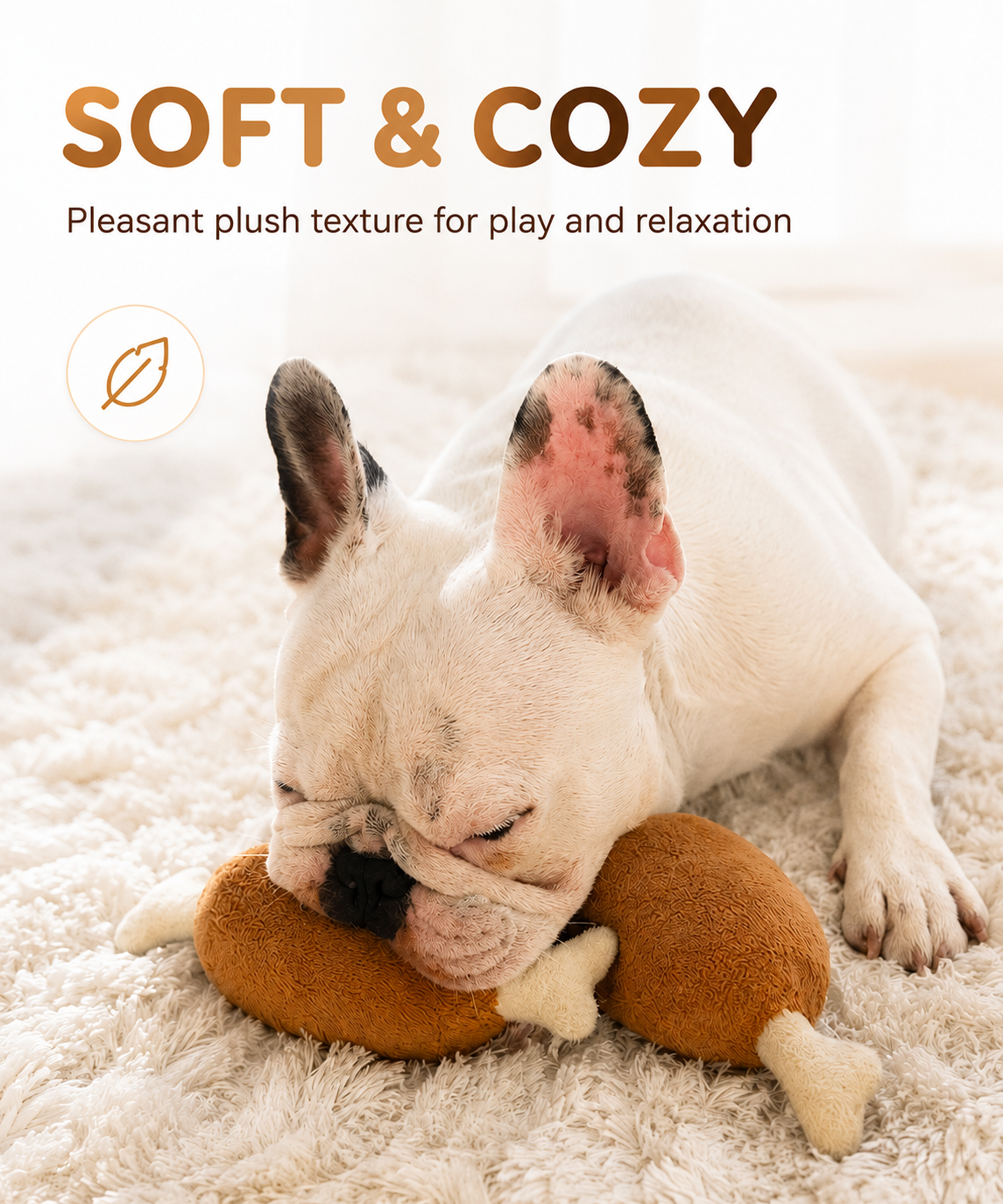 Squeaky Plush Chicken Leg Dog Toy | for Dogs & Cats | Durable Chewing & Photo Prop