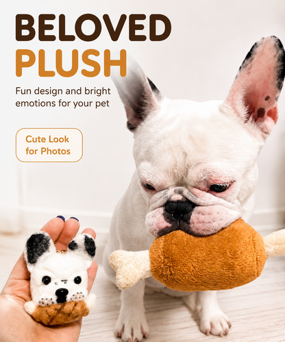 Squeaky Plush Chicken Leg Dog Toy | for Dogs & Cats | Durable Chewing & Photo Prop
