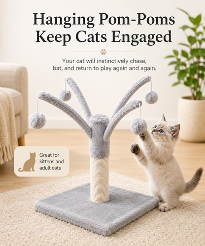 Interactive Cat Play Tree Toy with Scratching Post for Cats
