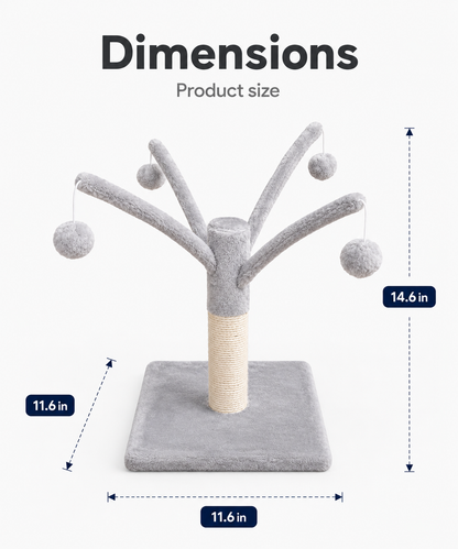 Interactive Cat Play Tree Toy with Scratching Post for Cats