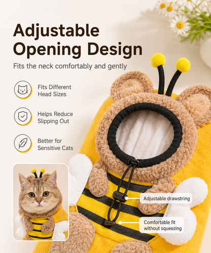 Cute Canvas Pet Carrier Tote Bag for Cats & Small Dogs, Breathable Head-Out Design for Travel & Walking