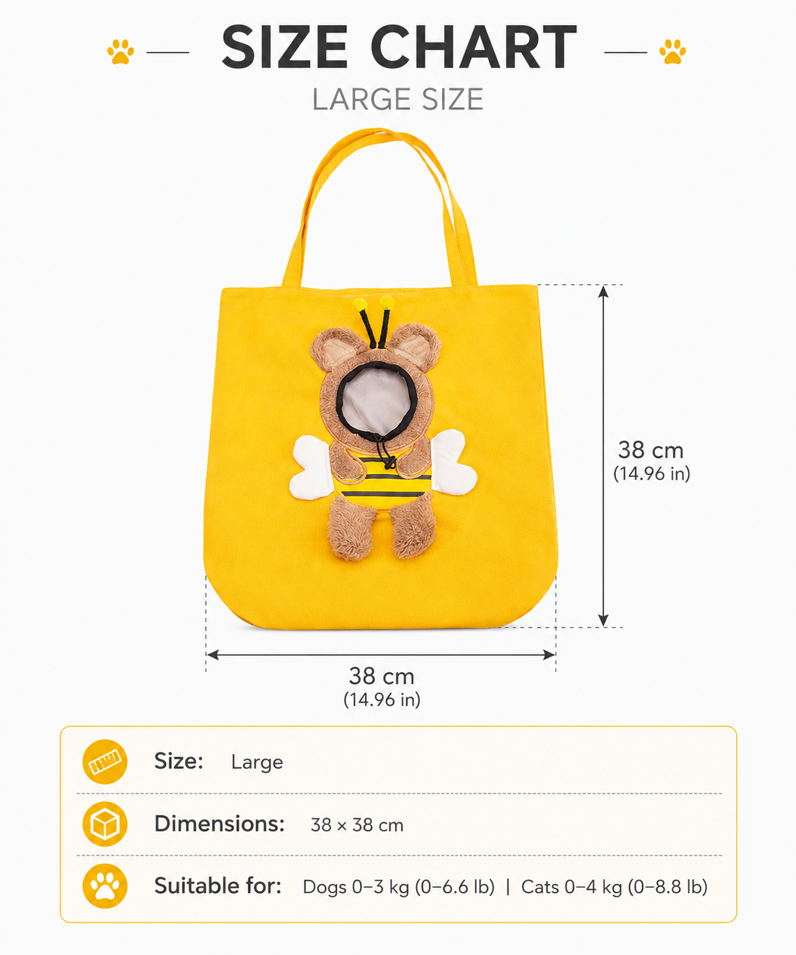 Cute Canvas Pet Carrier Tote Bag for Cats & Small Dogs, Breathable Head-Out Design for Travel & Walking