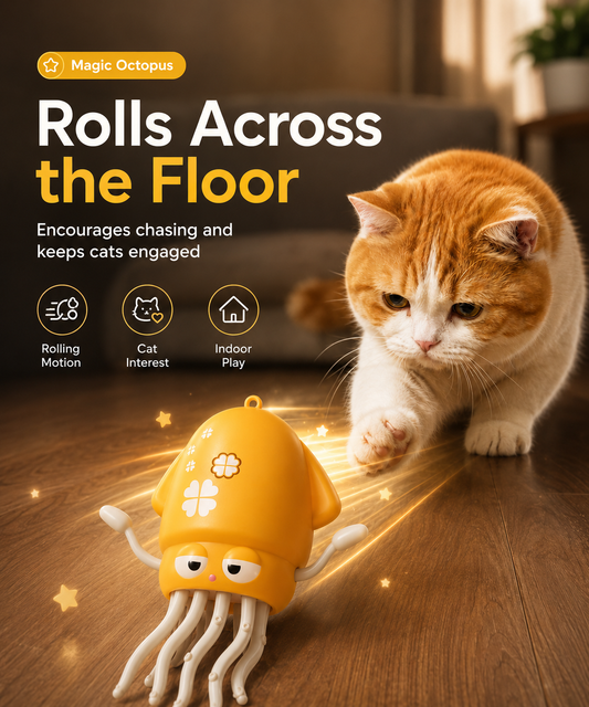 Interactive Octopus Toy for Cats for Play and Chin Massage