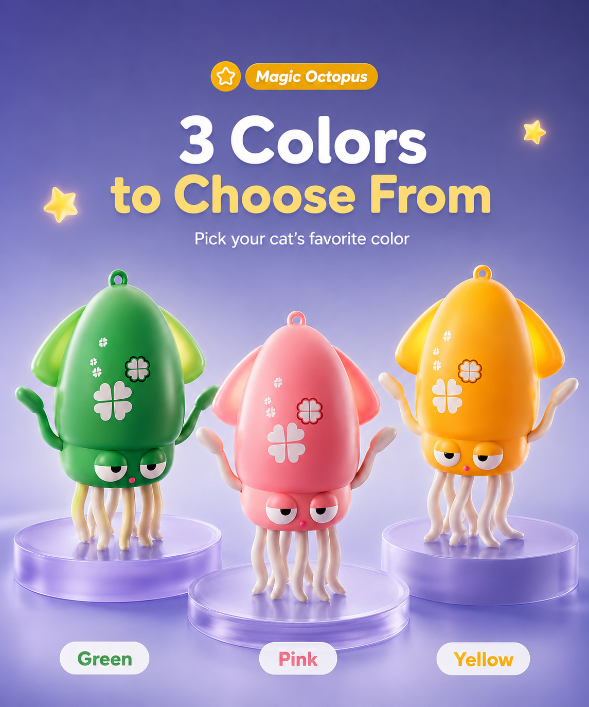 Interactive Octopus Toy for Cats for Play and Chin Massage