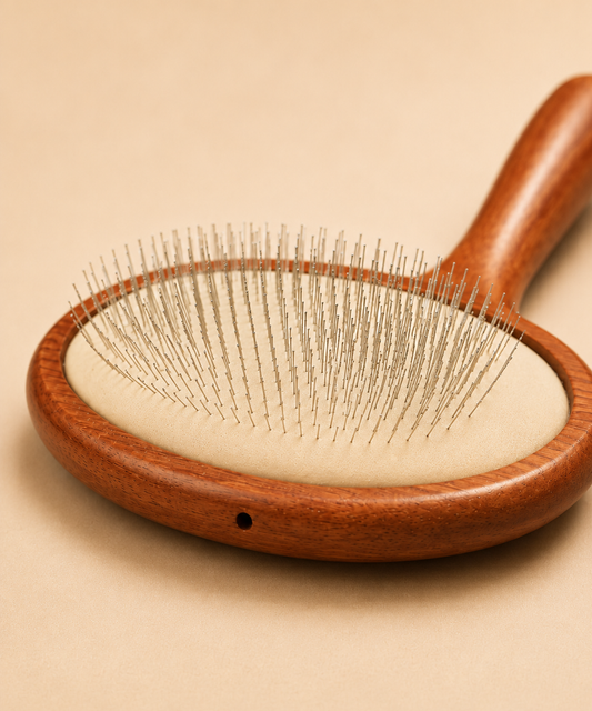 Long Bent Pin Dog/Cat Grooming Brush for Poodle & Doodle Detangling