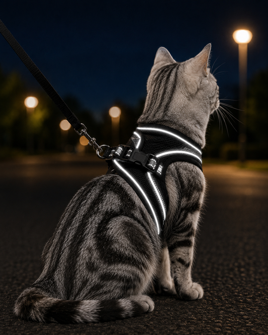 Cat Harness and Leash Set for Cats for Safe Night Walks