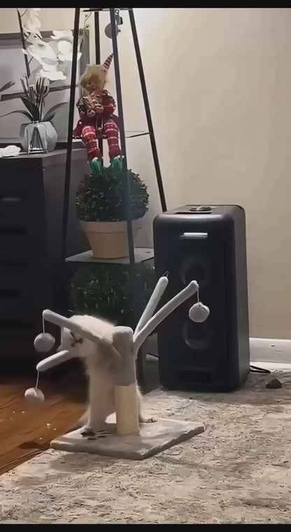 Interactive Cat Play Tree Toy with Scratching Post for Cats